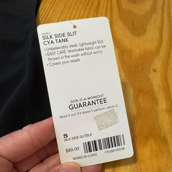 NWT Athleta Washable Silk Side Slit CYA Tank Black Women’s SIZE S - Picture 7 of 12